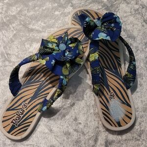 Women's Blue Floral Sandals